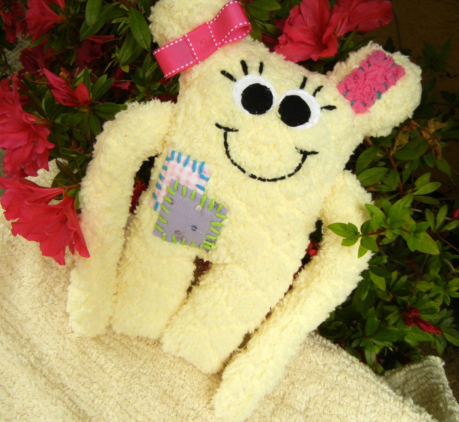 Yellow Personalized Cookie Nummie Plush Monster with Super Long Arms