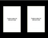 2 opening Black Mats 6pack- hold 4x6 Alphabet Photographs for name art, Wedding gift or word art.