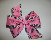 New to shop,  This is one of my 5" bows just added.  Zebra print and lots of shoes on hot pink ,Teens,toddlers     ,,