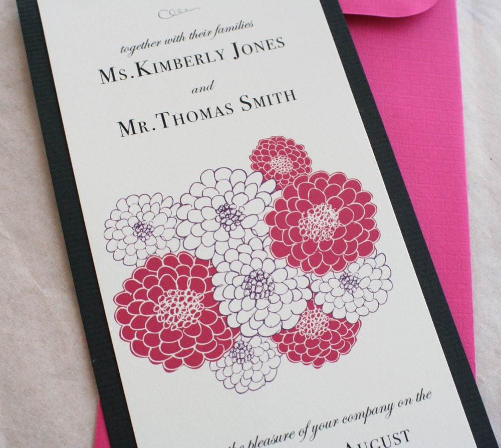 Mum print floral Wedding Invitation eco friendly papers