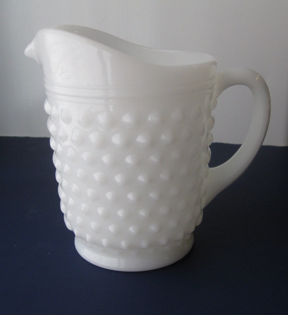 Small Hobnail Milk Glass Pitcher