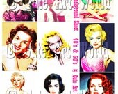 ACEO ATC Backgrounds Hollywood Movie Stars 40s and 50s Set of Nine  Digital Designs Collage Sheet Vintage Altered Art For Card Making Scrapbooking And Journals
