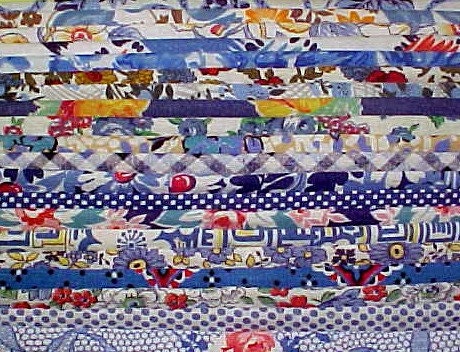 20 Blue Vintage Feedsack Feed Sack  Fabrics Charms 6 by  8 inches