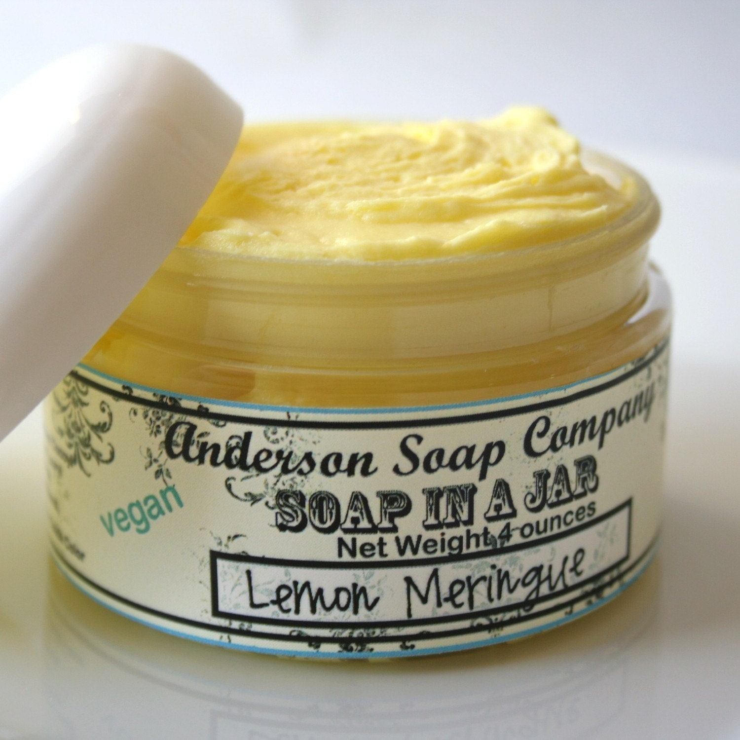 Lemon Meringue (Size 4 oz. jar) Soap In A Jar (Fluffy Whipp) - AndersonSoapCompany