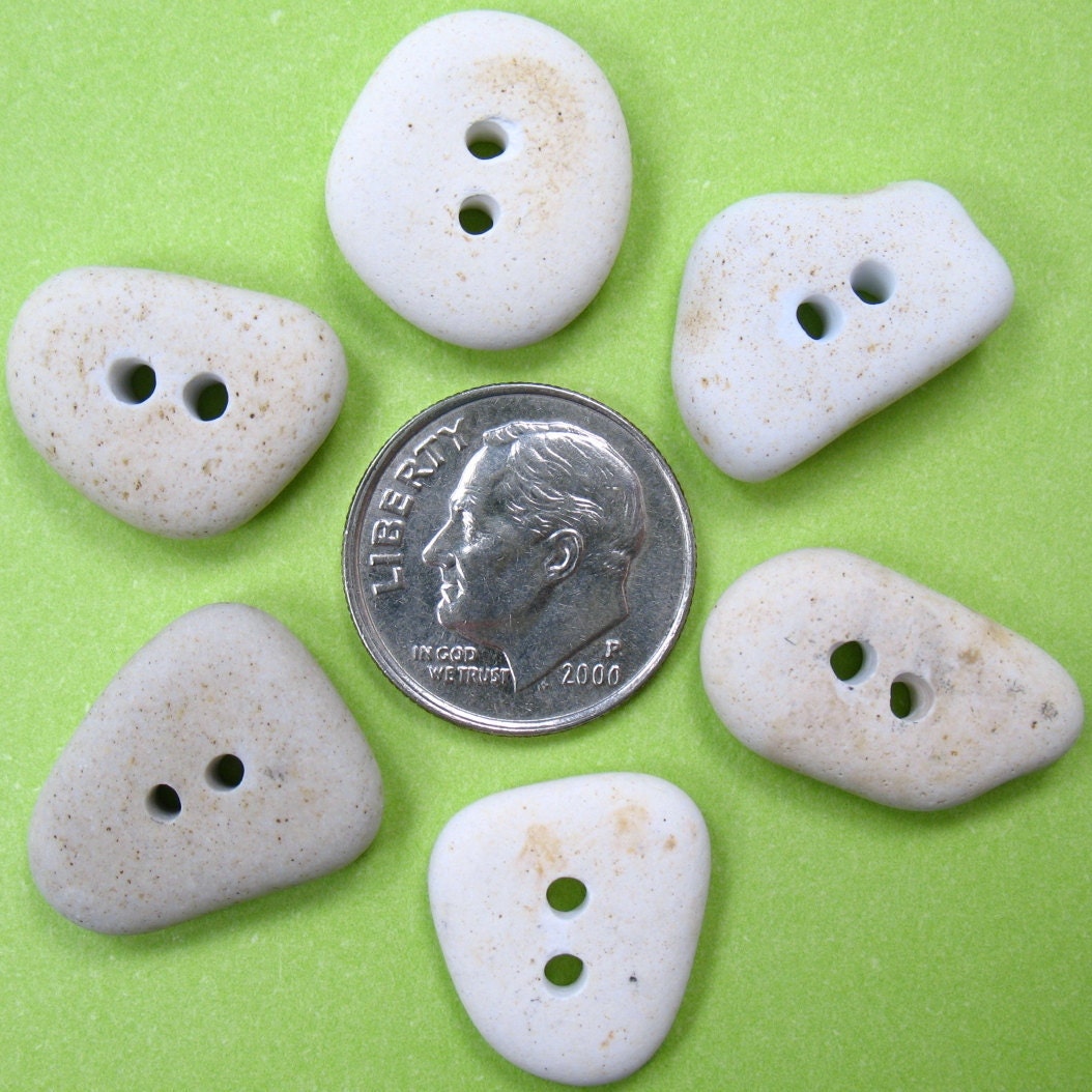 Drilled Sea Pottery Buttons from Hawaii