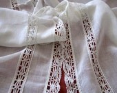 Vintage Pair Cluny Bobbin Lace Curtains Sheer Gossamer Net Panels