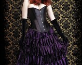 Lenore Velvet Fairy Long Ruffle Skirt - Custom Elegant Gothic Clothing and Dark Romantic Couture