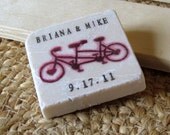 Tandem Bike Save the Date Magnets, Wedding Favors, Set of 25