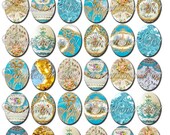 Oval 30x40mm de VERSAILLES Paris - Blue Gold Images, Digital Collage Sheet. Printable download 801c1
