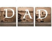 PERSONALIZED PHOTO GIFTS-Great Fathers Day Gifts for Dad,Pop-Set of 3 Personalized wooden photo blocks