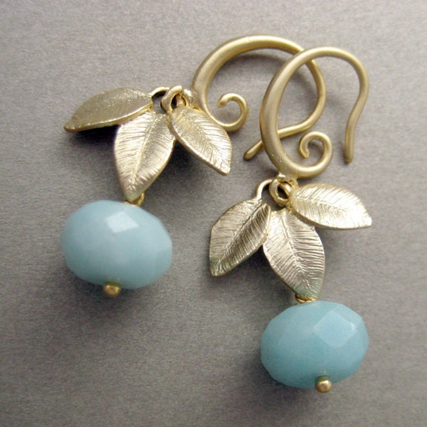 tasty - amazonite gold earrings