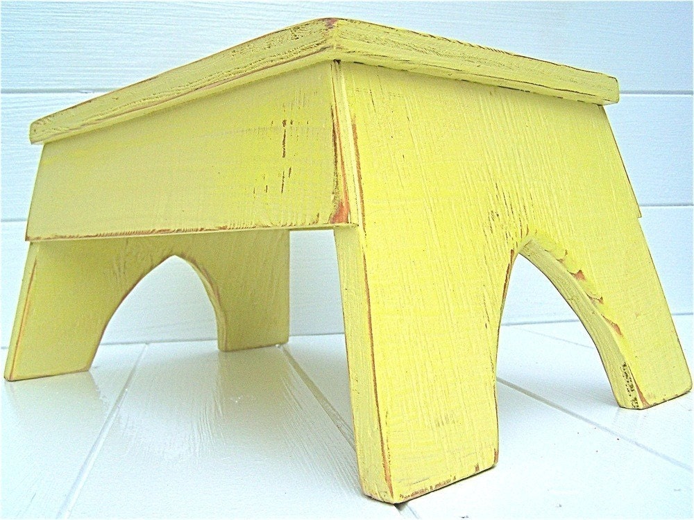 Vintage Style Step Stool No. 2 in Citrus Handmade by Circle Creek Home