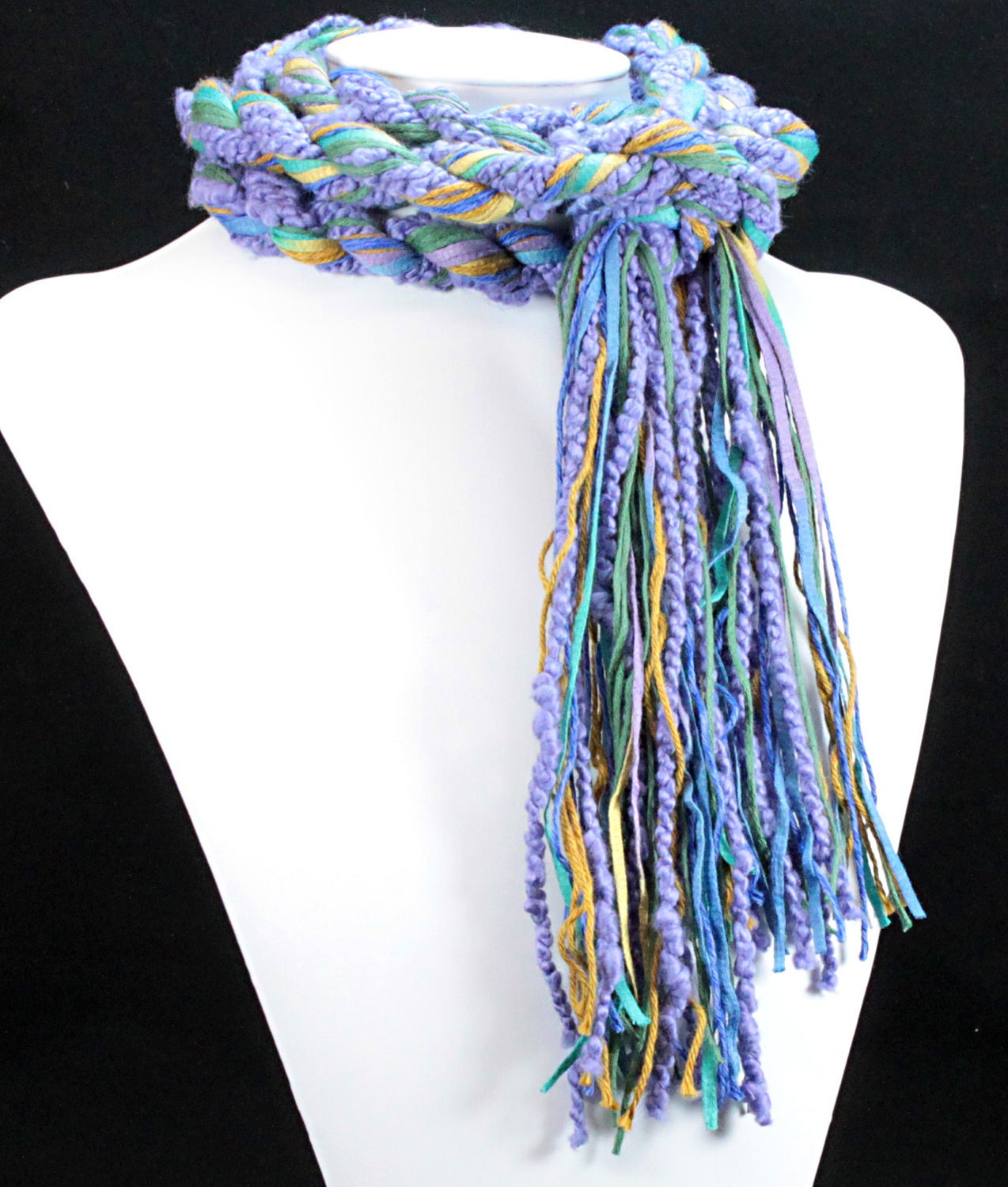Skinny Scarf - Northern Lights - Super Long - Organic Cotton, Bamboo and Soy - Vegan