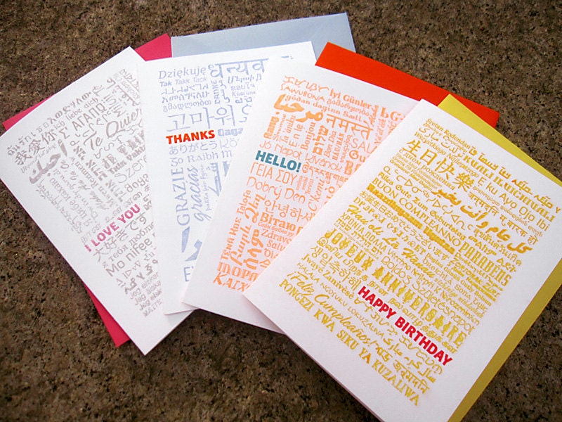 Multilingual Greeting Card 4-Pack
