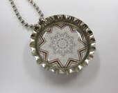 Bottlecap Necklace - MANDALA in Earthtones