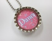 Bottlecap Necklace - DANCE - Pink and Purple