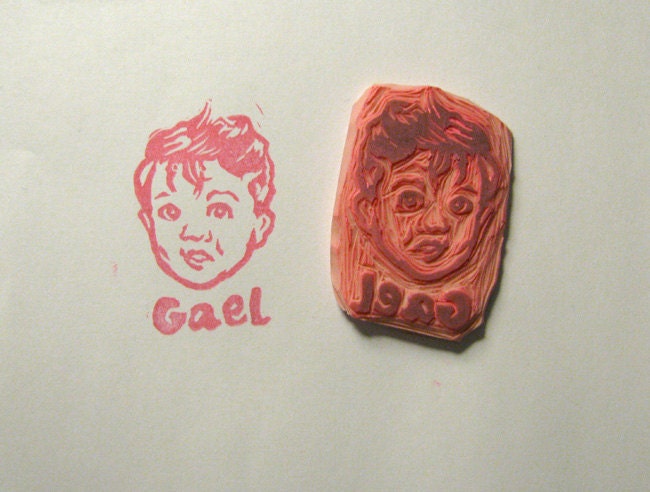 Custom made portrait stamp