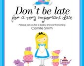 Alice in Wonderland Invitations Baby Shower / Bridal Shower Invites (Printable Digital File)