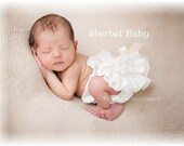 Sassy Pants White Ruffle Diaper Cover Baby Bloomer