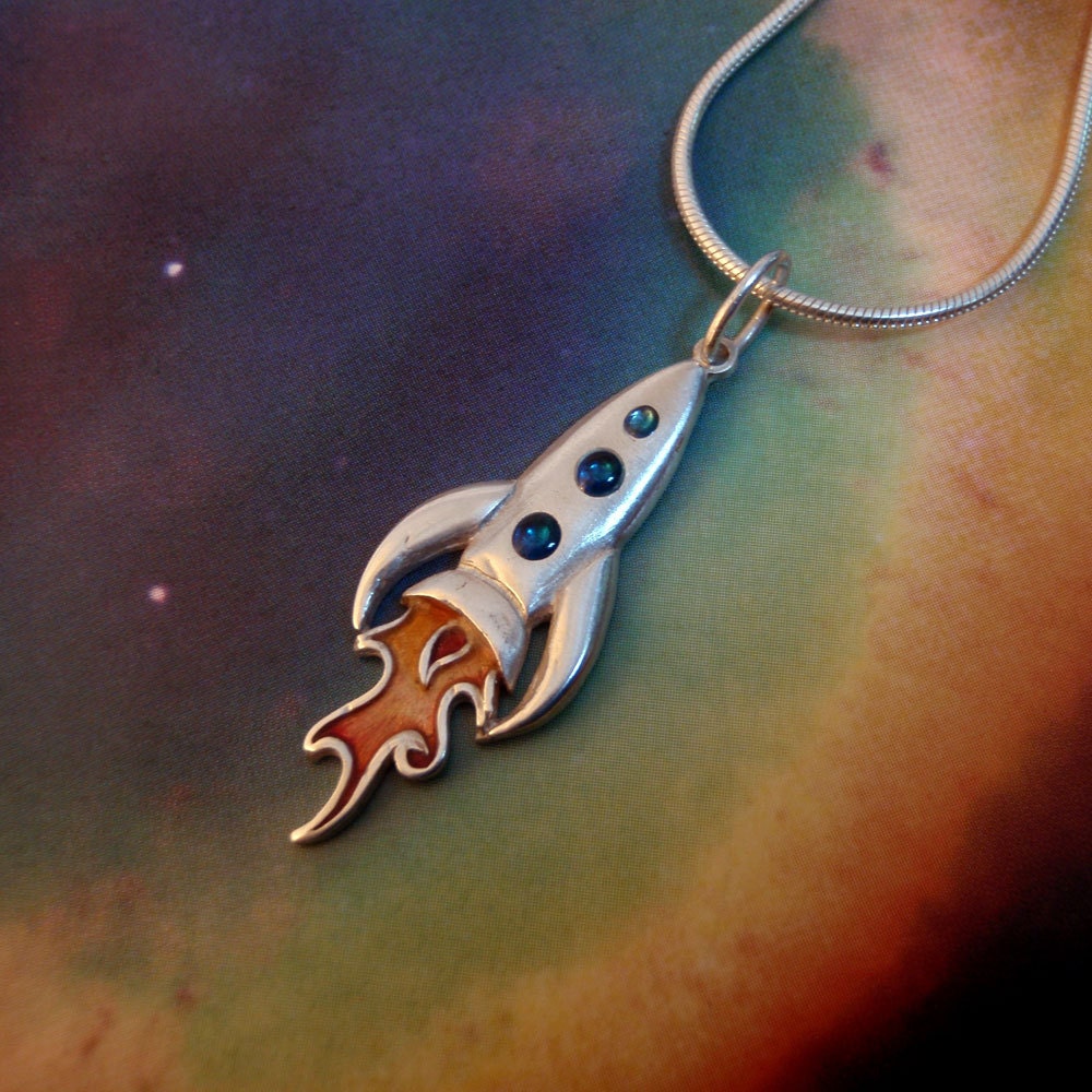 Rocket - Fine Silver Pendant