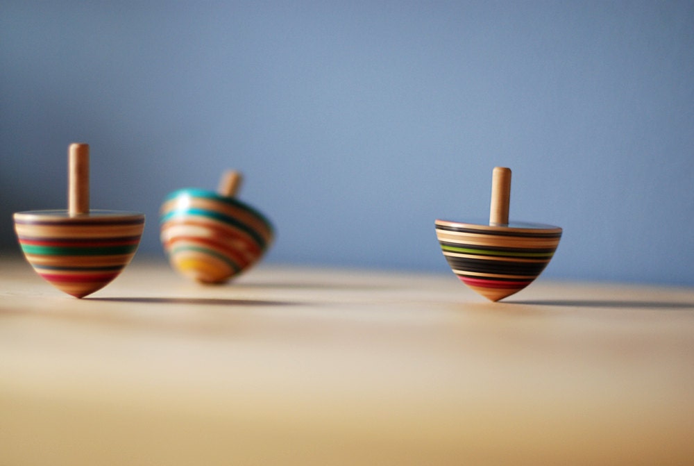 Recycled Skateboard Spinning Top Toy