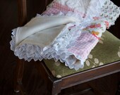 Custom Baby Blanket. Simple Quilt. Organic. Vintage. For Crib, Play, Lap, Stroller or Crib. You Choose The Colours / Fabric.