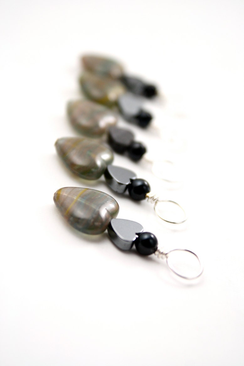 Iron Heart- Knitting Stitch Markers- Set of 5- Medium