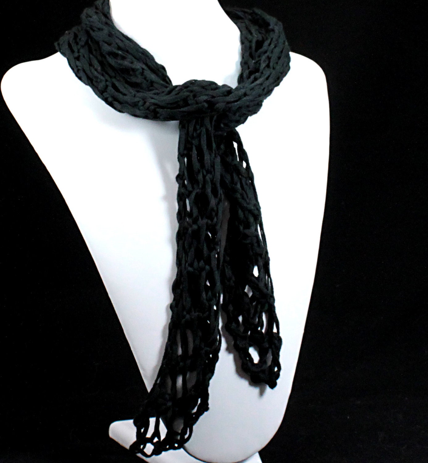 EcoCessory Organic Soy Lace Scarf - Black, Vegan, Eco Friendly