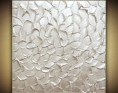 ORIGINAL Contemporary Fine Art Abstract White Textured Painting modern palette knife metallic MIX and MATCH by Susanna
