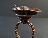 Copper Sculptural Ring  Sculptural Elixir Cup OOAK
