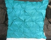 Euro sham turquoise silk pleated pillow cover 26 inch cushion  Custom Made