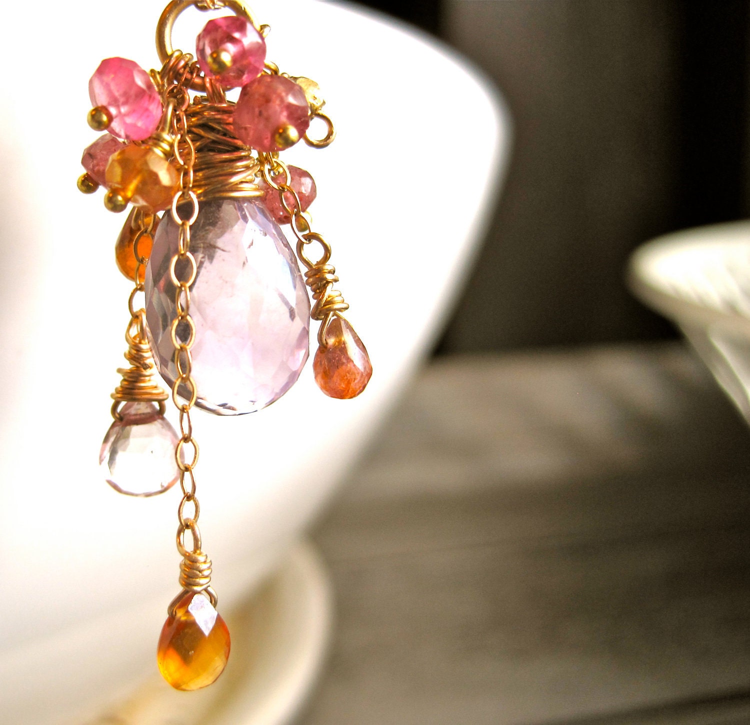 Paper Moon Amethyst Gemstone Necklace