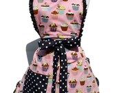 Cupcake Apron Retro Vintage Inspired 1950s Kitchen Apron