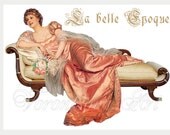 La Belle Epoque Paris Image Transfer for PILLOWS, tea towels, bags. French vintage digital collage sheet. Printable download. 025