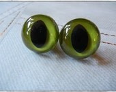15mm Green Cat Safety Eyes for Plush Stuffed Animals 10 Pieces