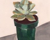 Succulent .  sewn print . garden art