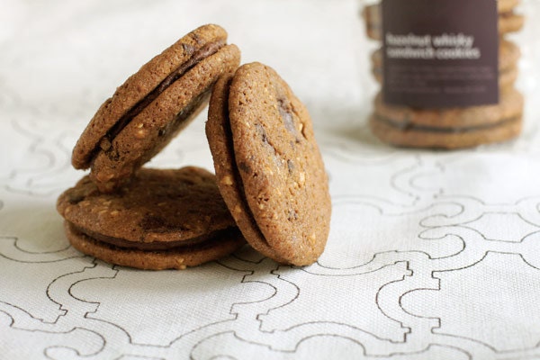 Hazelnut Chocolate Whisky Sandwich cookies