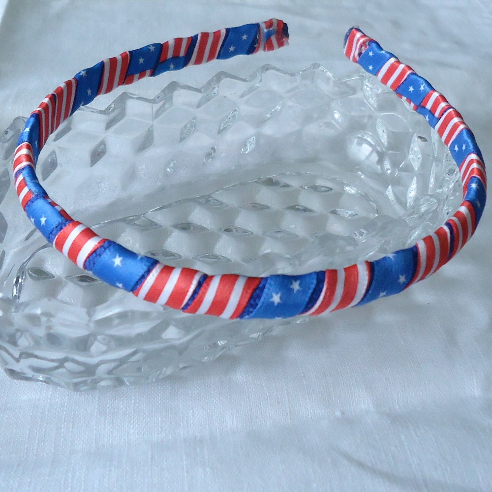 American Flag Ribbon Headband - CLEARANCE