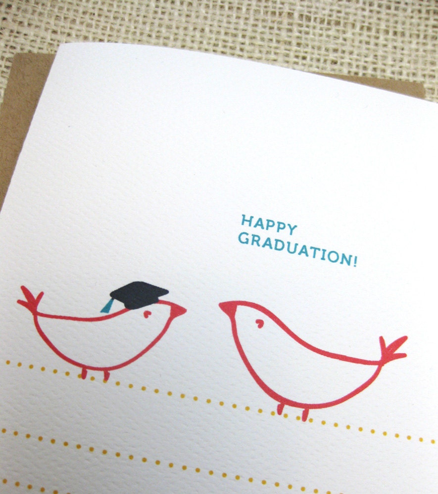 Happy Graduation Card, Modern, Cute, Little Birds, Bird - single