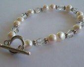Simple Pearl and Crystal Bracelet