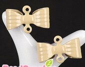 CH-ME-01141- Nickel Free Biege Petite Bow connector, 12 pcs