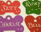 HandEngraved -Buy 2 / 3rd FREE - Pet Dog or Cat ID Tags - 10 Great Shapes 7 Great Colors Available -