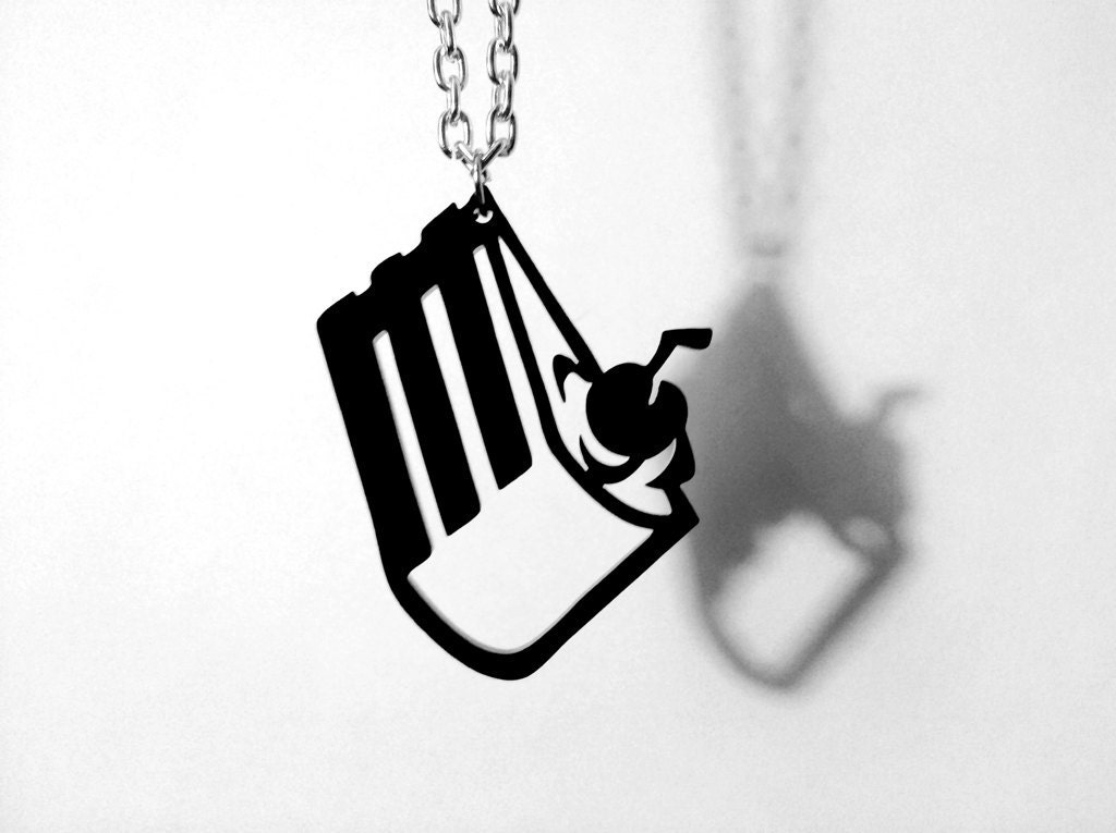 The Cake Is a Lie - Portal Cake Lasercut Acrylic Pendant Necklace - GLaDOS