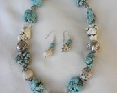 Handmade Chunky Turquoise Magnesite Pendant Necklace