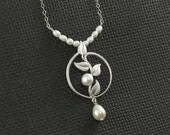 Pearl Necklace Vine And Leaves Circle Design  - Class Act - Handmade Winter Fashion