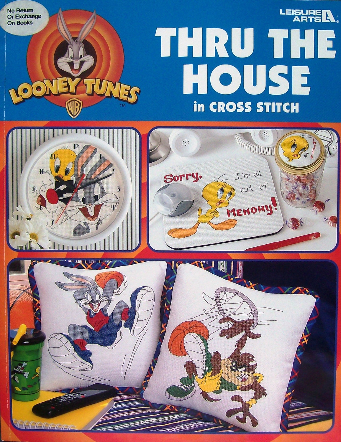 Looney Tunes Thru The House In Cross Stitch - Book of Counted Cross Stitch Patterns & Charts - By Leisure Arts