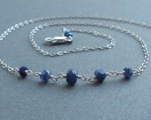Simply Sapphire - Sterling Silver and Sapphire Gemstone Necklace Everyday Jewelry September Birthstone