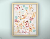 Baby Print Botanical Garden and Little Friends - Unframed - 11 3/4  x 15 3/4"