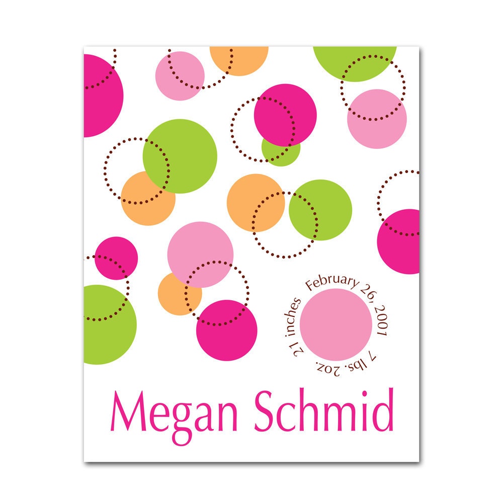 Personalized Birth Print - Fun Dots and Circles