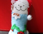 Cat in a cup Christmas Felt Ornament 20% Off